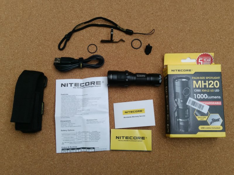 TomTop: Обзор фонаря NiteCore MH20 — 1000 Lm/18 650/micro-usb и прочее