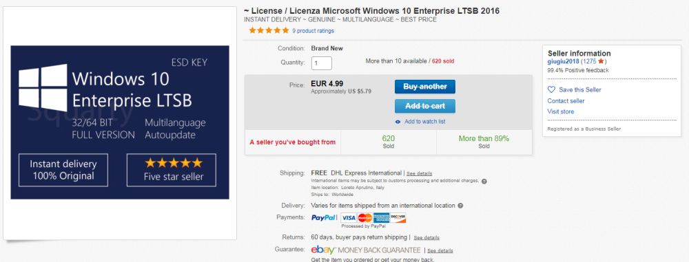 Лицензия Windows 10 Aliexpress